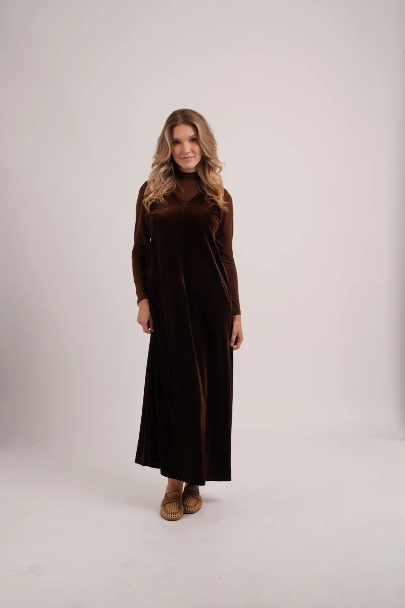 AS AW26 Abito in velluto con tasche laterali + Maglione basic a collo alto in jersey