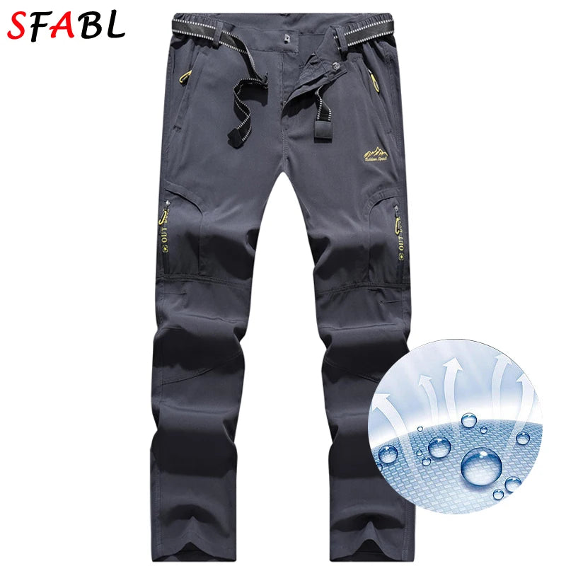 Svabl 5XL pantaloni da trekking estivi ad asciugatura rapida da uomo pantaloni tattici impermeabili elasticizzati tasche con cerniera pantaloni pantaloni da pesca leggeri