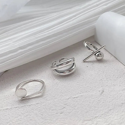 Anelli in Argento Sterling 925, Nuovi Gioielli da Festa, Charm Vintage, Design Geometrico a Doppio Strato, Accessori Regalo, Dropshipping
