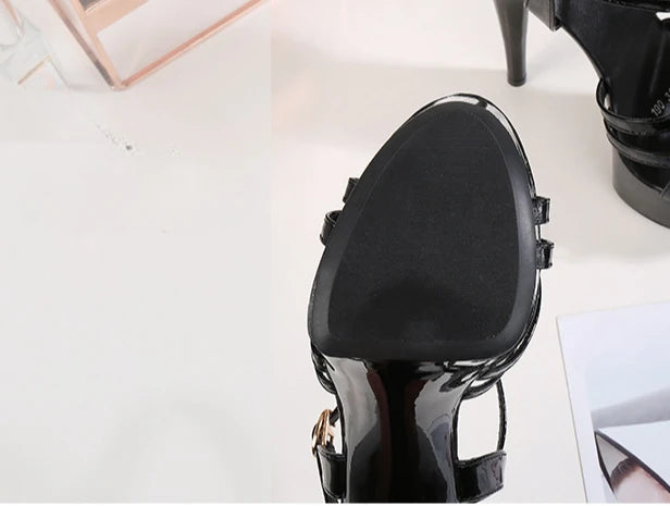 Sandali estivi multicolori da donna con plateau impermeabile, fondo spesso 15 cm, tacchi alti con tacco fine