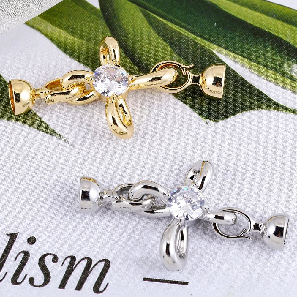 Juya 18K Placcato Oro Elementi di Fissaggio Decorativi Connettore Serrature Perle Catenacci Accessori Per Il Cucito FAI DA TE Perline Creazione di Gioielli