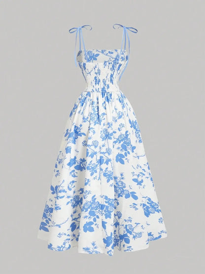 Nuove donne stampa cinturino per spaghetti vestito moda estiva elegante casual ufficio partito abiti casual per le donne veste femme abiti