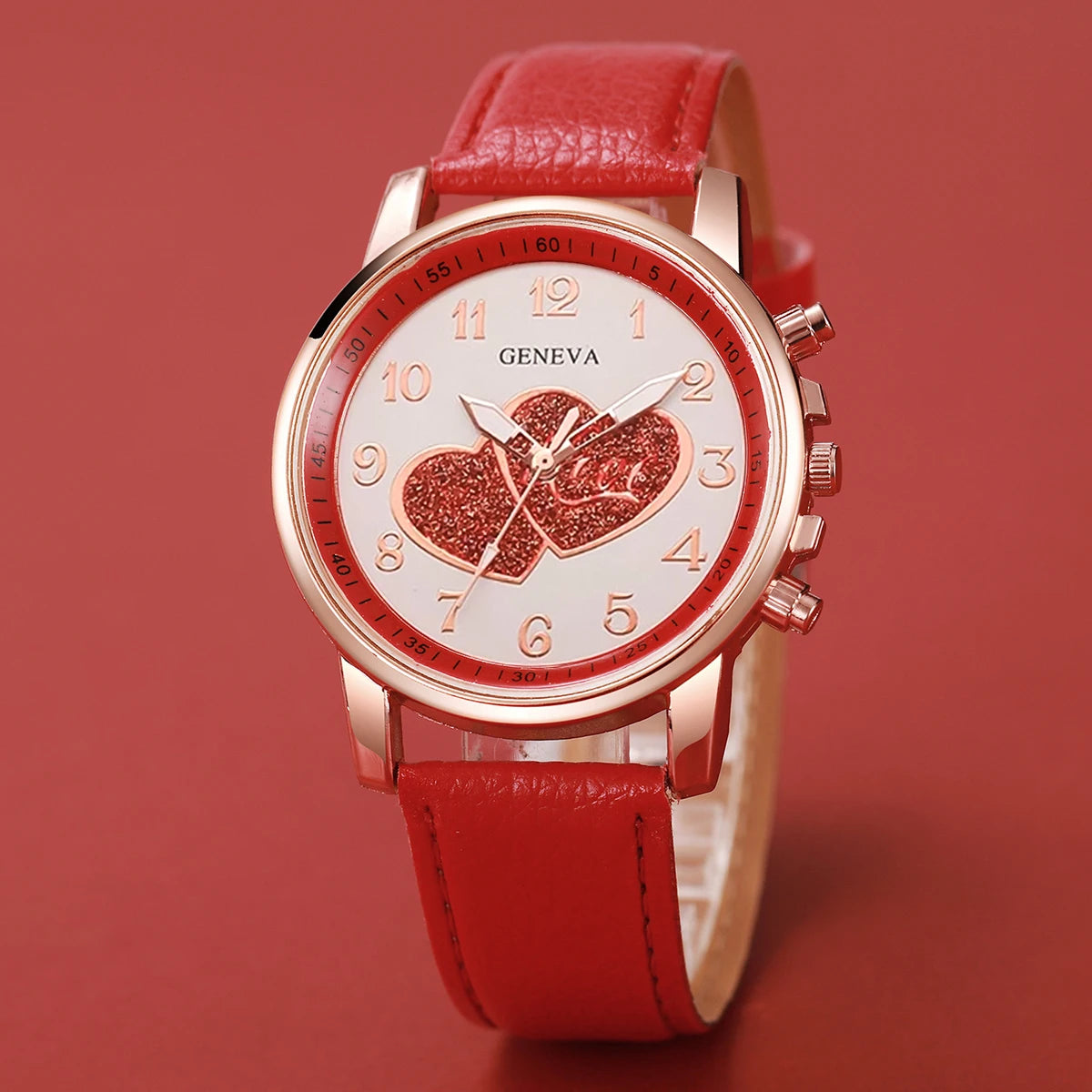 1/4PCSt Orologi da donna alla moda Orologio al quarzo con quadrante a cuore Cinturino in pelle casual Orologi da polso da donna Reloj Mujer (senza scatola)
