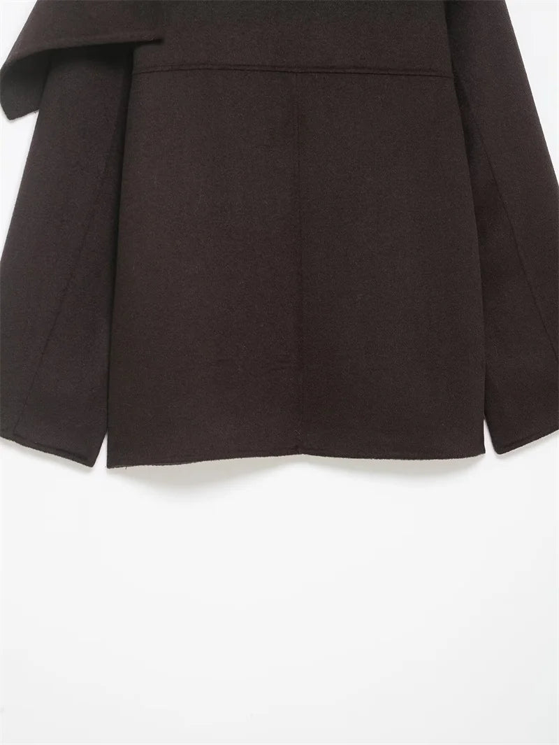 Cappotto da Donna 2026 Nuova Giacca Corta Invernale Autunnale alla Moda con Sciarpa Decorativa, Capispalla Elegante e Chic per Signora