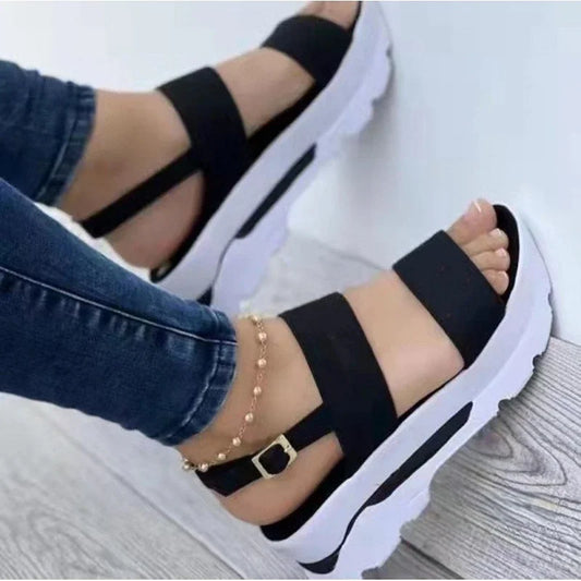 2025 Sandali estivi per le donne Sandali con plateau moda Zeppa Scarpe casual Sandali con tacco leggero Mujer Infradito Zapatos