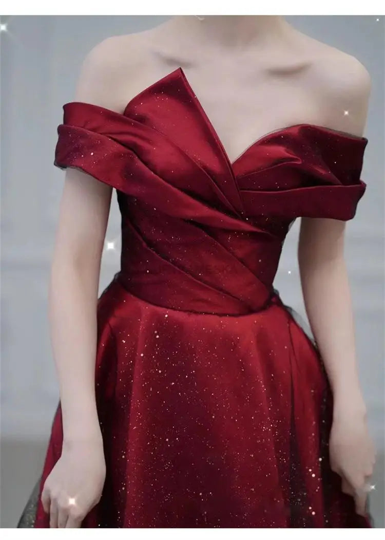 Abiti da ballo da sera eleganti e sexy con scollo a barchetta per le donne Estate 2023 Abiti da cerimonia per feste di compleanno per ospiti Abiti per occasioni formali