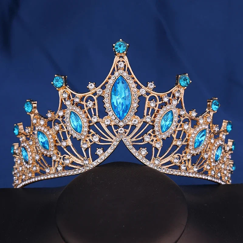 Corona da sposa Barocca Vintage Principessa Regina Copricapo Tiara di cristallo per le donne Corona da sposa Accessori per capelli Gioielli