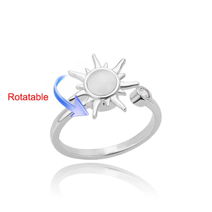 Anelli di ansia rotanti a quattro trifogli per le donne Anello nuziale regolabile in acciaio inossidabile color oro Anelli regalo di gioielli estetici