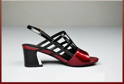 Maogu Summer Heels tacco medio fibbia femminile Footware nero 2024 Trend Fashion New Women's Pumps Shoes Peep Toe sandali donna 40