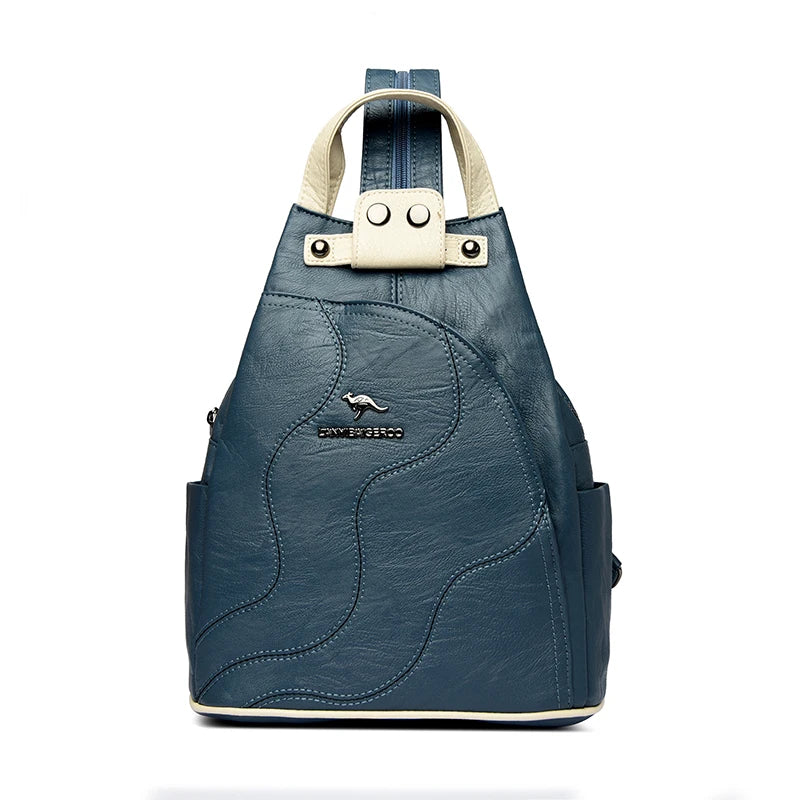Zaini in pelle da donna Borsa da petto femminile con cerniera Zaino da viaggio Zaino da donna Mochilas Borse da scuola per ragazze adolescenti Sac A Dos