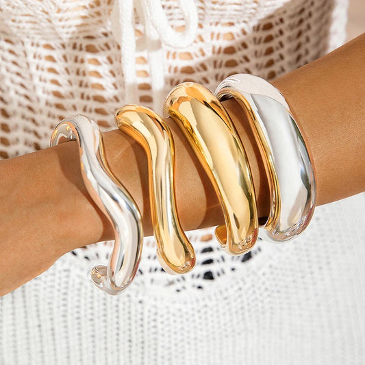 Bracelets irréguliers exagérés de mode pour femmes, simples, Hip Hop, Rock, personnalité, manchette en plastique, bijoux tendance