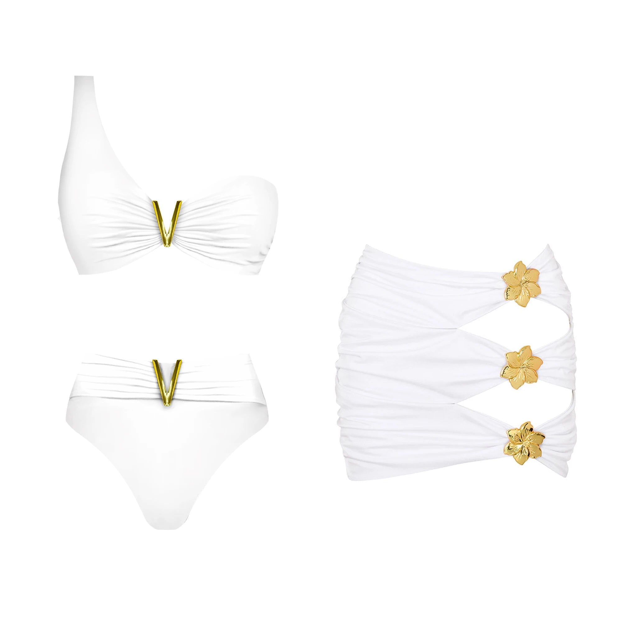 Bikini con scollo a V donna nuovo costume da bagno con volant bikini rosso set costumi da bagno con scollo all'americana biquini a gamba alta costumi da bagno da spiaggia a vita alta