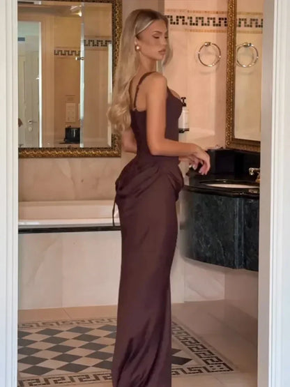 Mini abito da donna con scollo a V e scollo all'americana senza schienale Moda senza maniche a vita alta Abiti aderenti 2025 Nuova estate Lady Party Holiday Robes