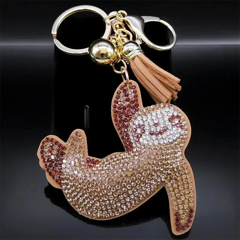 Moda Chihuahua Cane Portachiavi di Cristallo Borsa Accessori per Le Donne Color Oro Portachiavi Gioielli llaveros para mujer K2502S01