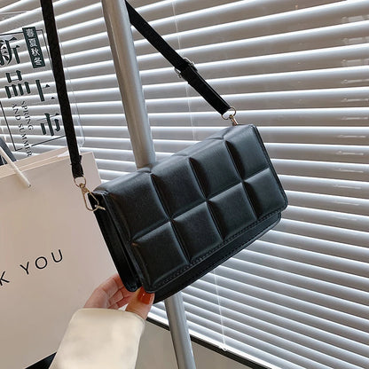 Nuove borse a tracolla moda tinta unita borsa a tracolla da viaggio femminile plaid piccole borse a tracolla in pelle PU per donna