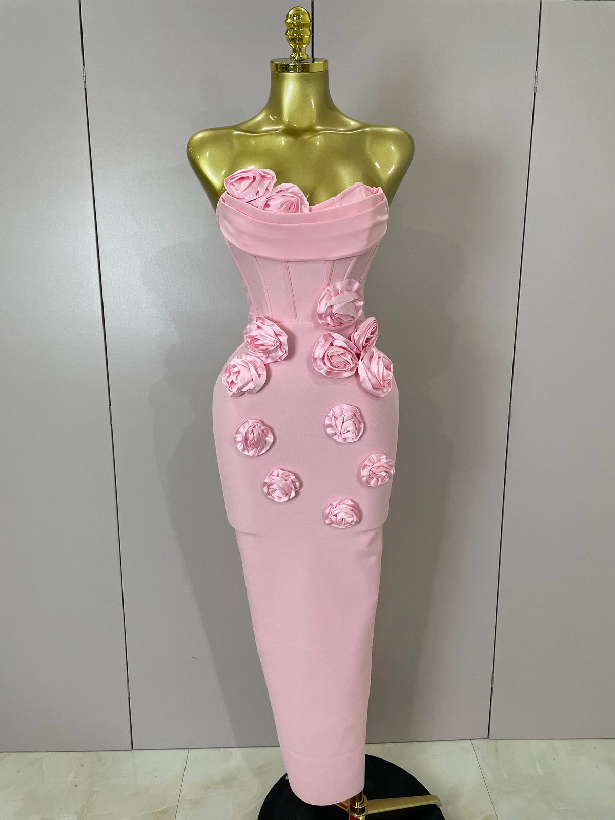 Moda sexy bianco elegante senza spalline fiore aderente abito lungo donna casual streetwear club festa di compleanno abiti eleganti sottili