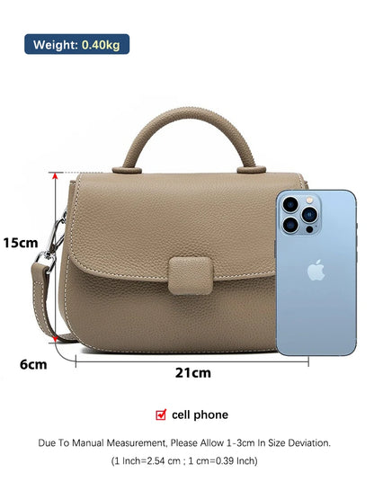 Zency Borsa a tracolla piccola semplice in vera pelle con manico superiore Borsa a tracolla firmata da donna Borsa a tracolla Bolsa 2025 Sac