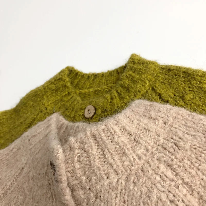 Cappotto cardigan autunno inverno Bambini Ragazzi Ragazze Maglioni Maglioni solidi 1-7 anni Maglione lavorato a maglia per bambini di alta qualità