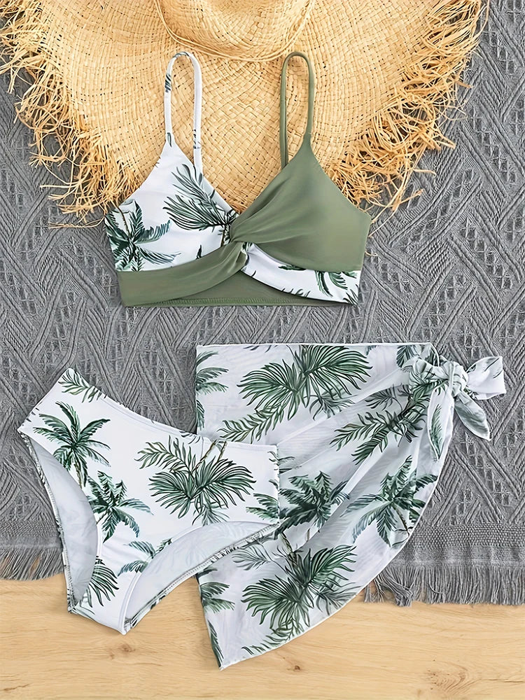 Costume da bagno per ragazza grande da 7-14 anni Costume da bagno separato per giovani Ragazza adolescente Costume da bagno bikini a 3 pezzi Costume da bagno estivo per ragazza