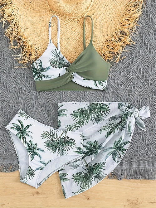 Costume da bagno per ragazza grande da 7-14 anni Costume da bagno separato per giovani Ragazza adolescente Costume da bagno bikini a 3 pezzi Costume da bagno estivo per ragazza
