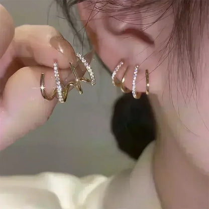 Orecchini di design combinato a doppio strato con rombo geometrico per le donne, moda semplice, accessorio quotidiano, gioielli per feste, regali di compleanno