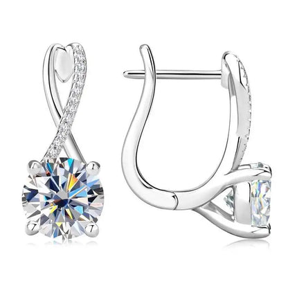 Taoyu D2.0CT Moissanite Drop Hie Orecchini in vero argento da donna Cerchi placcati in oro Orecchino infinito Gioielli da sposa certificati