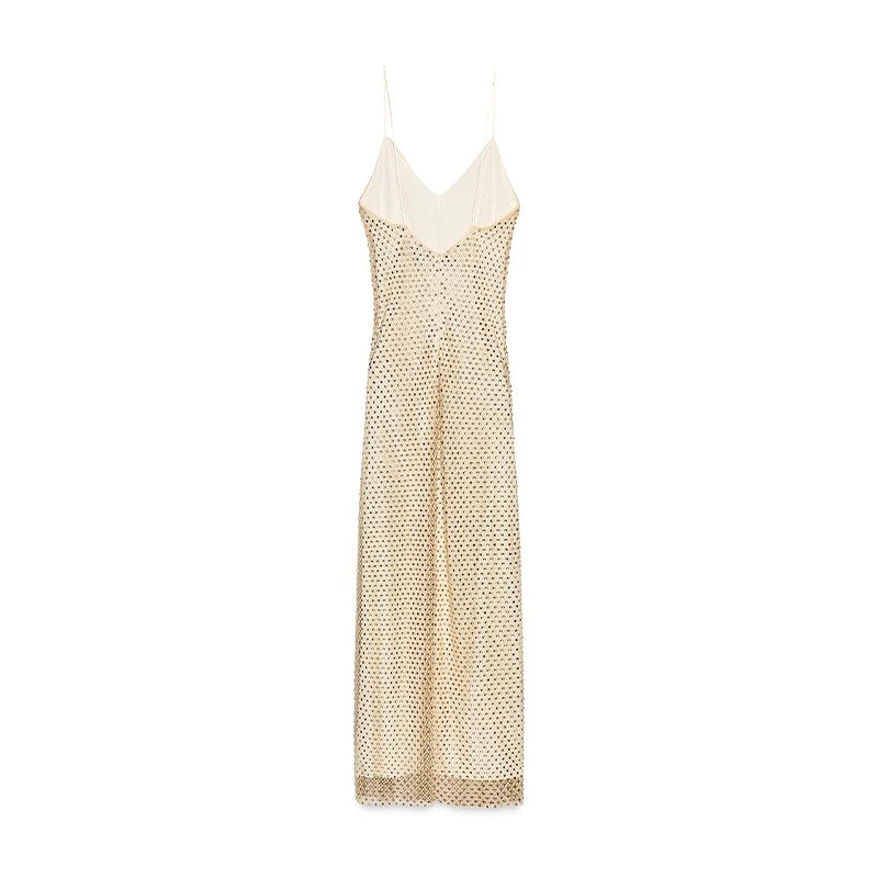 Abito corto senza maniche scintillante da donna con tutti i strass Abiti sexy senza spalline alla moda per donna Estate Nuovo outfit streetwear