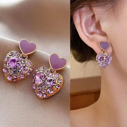 Orecchini in argento 925 con ago in argento moda coreana con cuore di cristallo per gioielli da donna 2025 Trending Nuovi orecchini a cerchio da donna di lusso Brincos