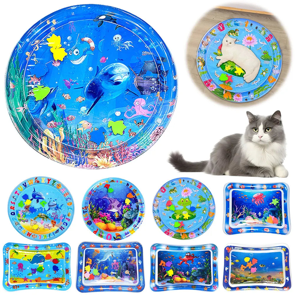 Tappetino per acqua sensoriale Sensore ispessito Sensore per acqua da gioco Tappetino per gatti Forniture per animali domestici Tappetino per pulizia e raffreddamento Accessori estivi per animali domestici per gatti