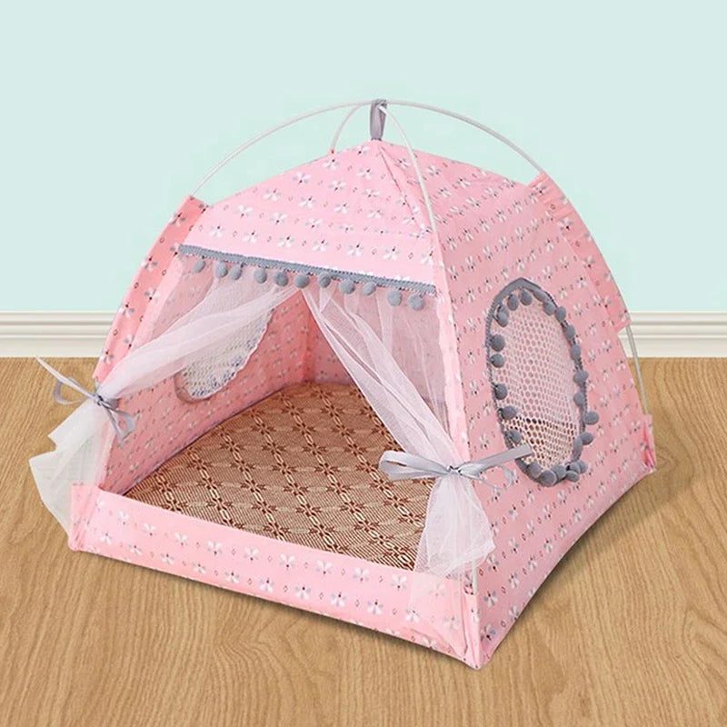 Tenda per gatti Simpatico letto per gatti principessa Tenda per gatti strappata Tenda per gatti pieghevole Forniture per animali domestici universali per quattro stagioni Zanzariera per animali domestici invernale