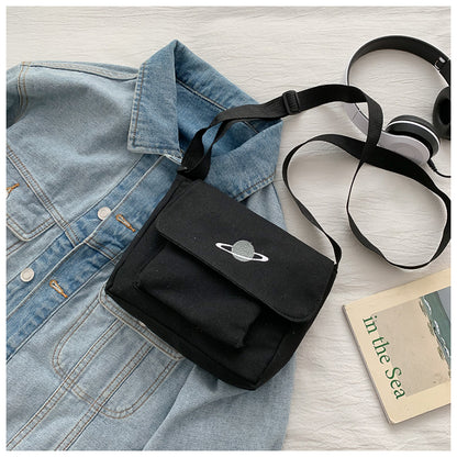 Borsa a tracolla per studenti con collage casual Borsa piccola da donna Borsa a tracolla in tela per donna Borse a tracolla con stampa Bolsas Sac