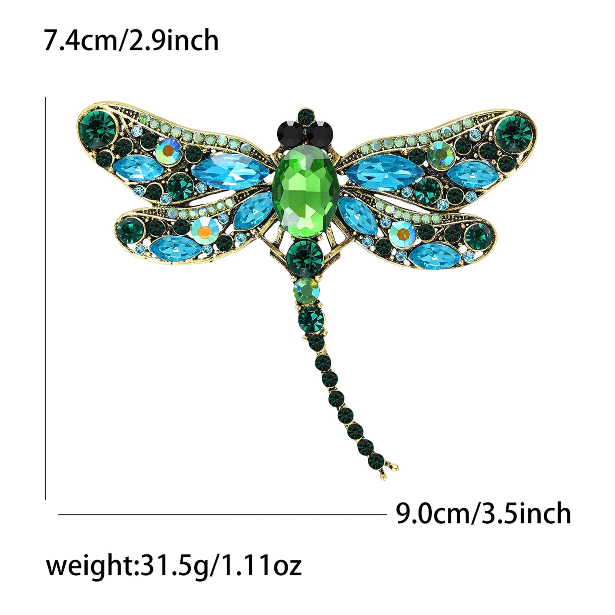 Spille a Forma di Libellula con Strass alla Moda per Donne e Unisex, Distintivi a Forma di Insetti, Accessori per Ufficio, Feste, Zaini, Regali, Gioielli