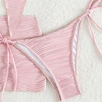 Micro String Extreme Bikini Rosa Y2K Strass Cuore Costume da bagno Tanga Gonna a costine Donna Costumi da bagno Beach Outfit Costume da bagno Biquinis