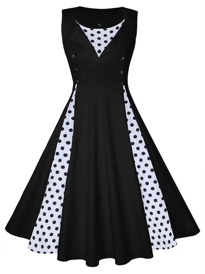 Abito da donna S-5XL, stile retrò vintage anni '50 e '60, Rockabilly, a pois, modello swing, Pin Up, per feste estive, elegante, tunica, Vestidos, casual.