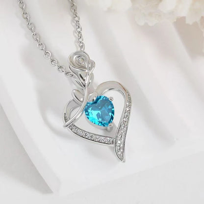 Collana con ciondolo a forma di cuore in stile elegante, design cavo, regalo per la festa della mamma, adatto ai migliori amici senza scatola