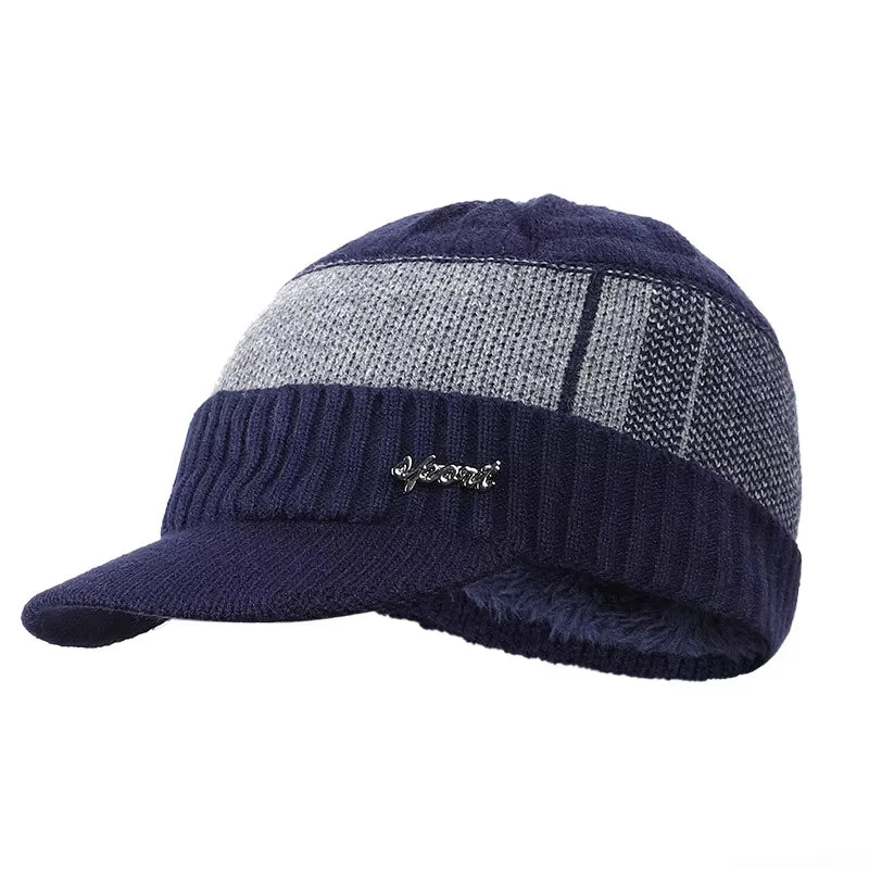 NUOVO stile Skullies Berretti Cappello Adulto Donna Uomo Inverno Cappello lavorato a maglia all'uncinetto Plus Visiera per berretto da baseball caldo in velluto di alta qualità