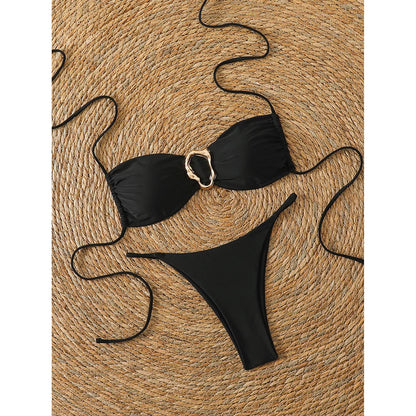 Sexy Bandeau Bikini Women's Swimsuit 2026 Two-piece Swimwear Thong Bikinis Set Female Bathing Suit Push Up Beach Swimming Wear
