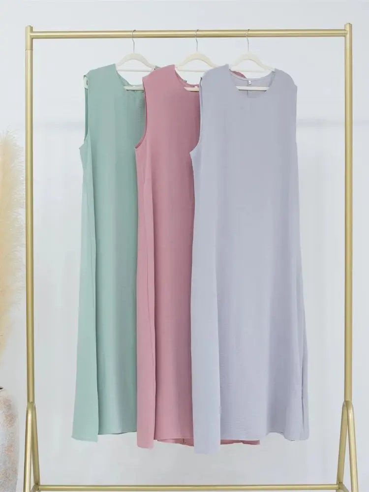 Ramadan Nero Bianco Dubai Abiti di Preghiera Donne Turchia Islam Musulmano Modesto Jersey Sotto Abaya Dress Kebaya Robe Femme Musulmane