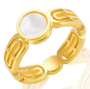 Anello minimalista con cuore d'amore in acciaio inossidabile per donna Anelli con zirconi intarsiati Gioielli di moda romantici impermeabili color oro