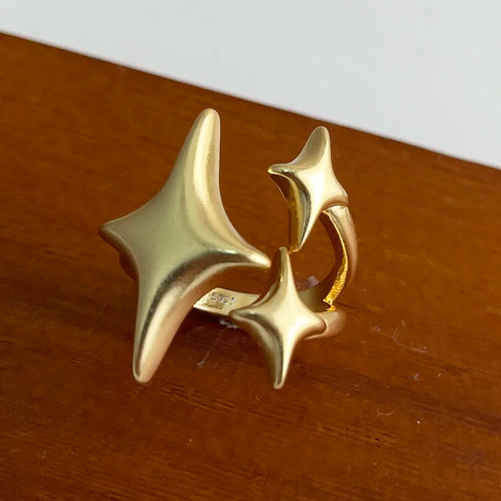 Anelli in argento sterling 925 per le donne Gioielleria raffinata geometrica Anello ampio scintillante regolabile per il regalo di compleanno della festa