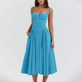 Sommerliches Blumen-Slip-Kleid Damen Sexy Tube-Tops Ärmellose Kleider Weibliche 2024 Mode Bedruckte A-Linien Elegante Midi Lady Vestidos