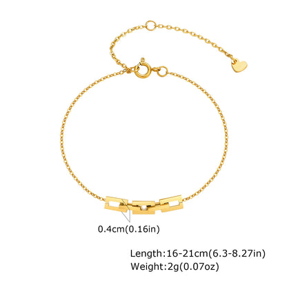 Bracciale in Acciaio Inossidabile Placcato Oro, Non Ossida, Impilabile per Donne, Sottile Catena a Spina di Pesce, Gioiello Impermeabile, Regalo
