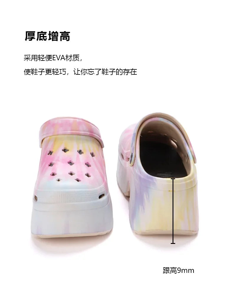 Pantofole da spiaggia estive nuove da donna di lusso 2024 tacco alto 9cm suola morbida leggera comode pantofole Casual di alta qualità