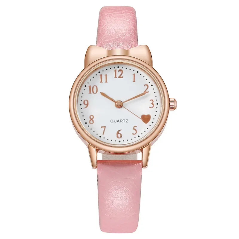 2023 Fashion Kids Love quadrante digitale orologio per bambini Set cinturino in pelle orologi al quarzo orologio per ragazze per bambini orologio per bambini + braccialetto