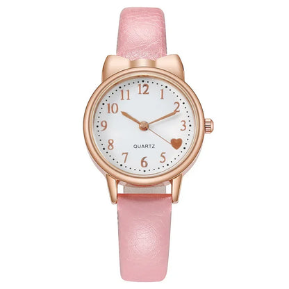 2023 Fashion Kids Love quadrante digitale orologio per bambini Set cinturino in pelle orologi al quarzo orologio per ragazze per bambini orologio per bambini + braccialetto