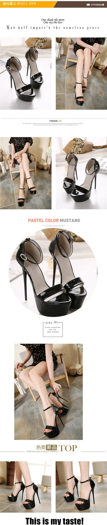 Estate 2025 Moda Color Block 17,5 cm Sandali con tacco ultra alto Scarpe da donna Sexy Open Toe Sandali con plateau con tacco sottile Femmes