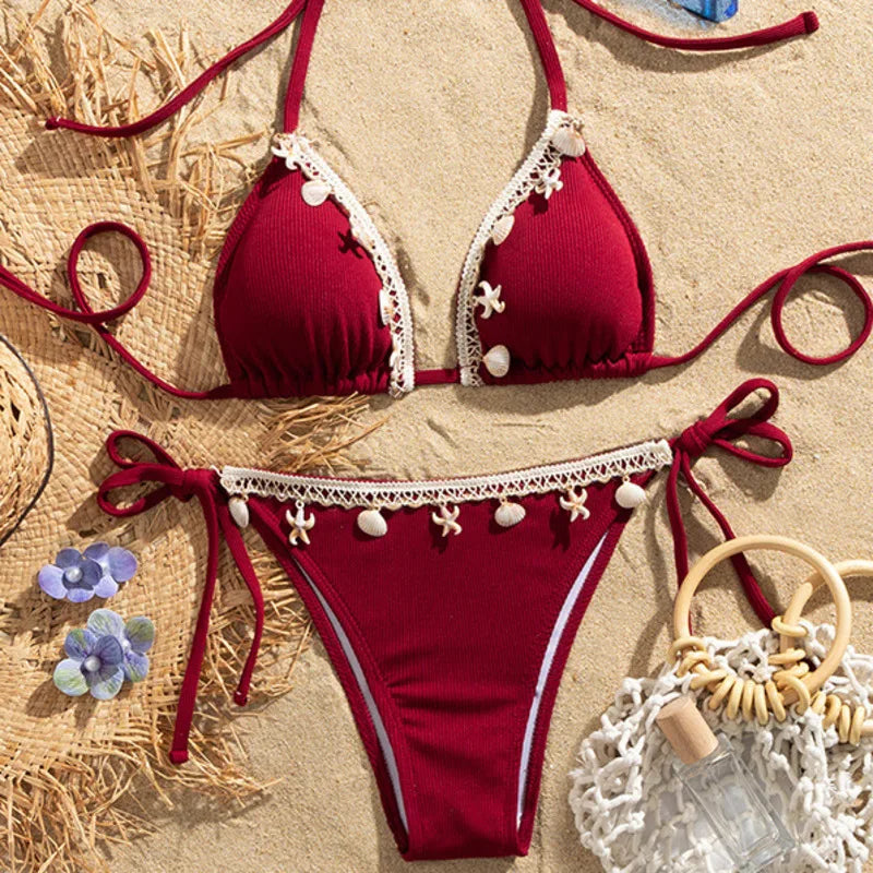 Maillots de bain sexy blancs pour femmes Maillot de bain femme pour la natation Maillots de bain Ensemble bikini brésilien Vêtements de plage Baigneur de piscine