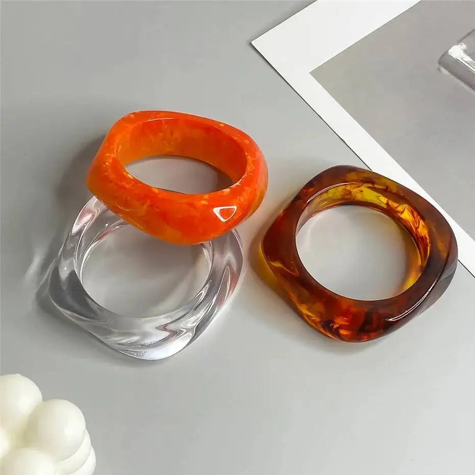 PuRui Vintage Irregolare Coloful Resina Acrilica Robusto Braccialetto Del Braccialetto Delle Donne Alla Moda Fascino Geometrico Estetica Braccialetto Regalo Dei Monili