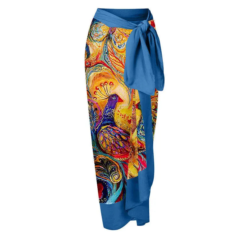 Nuovo Abito da Spiaggia Sexy con Stampa Retrò 2026, Copricostume Lungo, Gonna per Feste, Costume da Bagno, Abbigliamento da Spiaggia