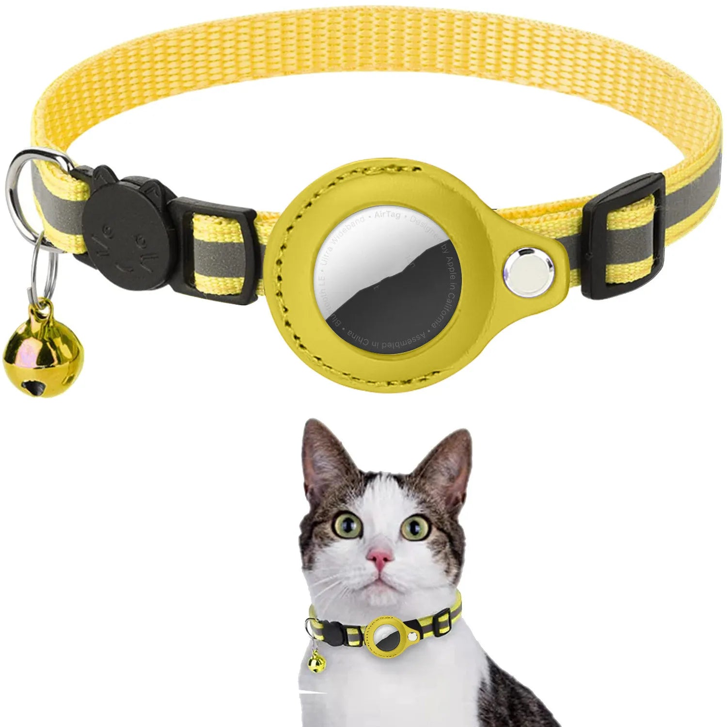 Collare per custodia Airtag per gatto con custodia protettiva per localizzatore anti smarrimento Accessori per cani Collare per animali riflettente Forniture per animali domestici